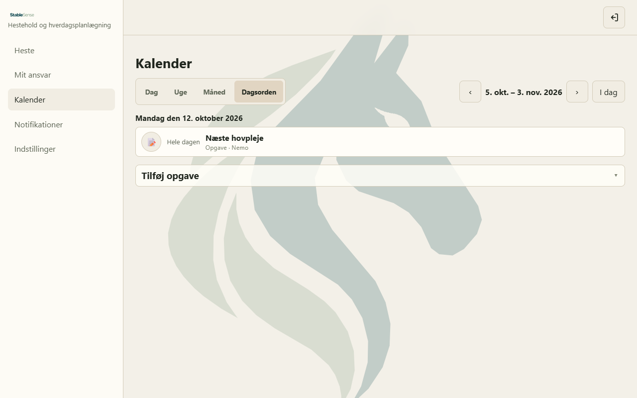 Dagsorden med en planlagt påmindelse